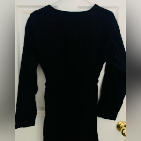 New, Universal Thread, Balloon Long Sleeve, Tie front Shirtdress Black, Sz M. - Picture 4 of 4